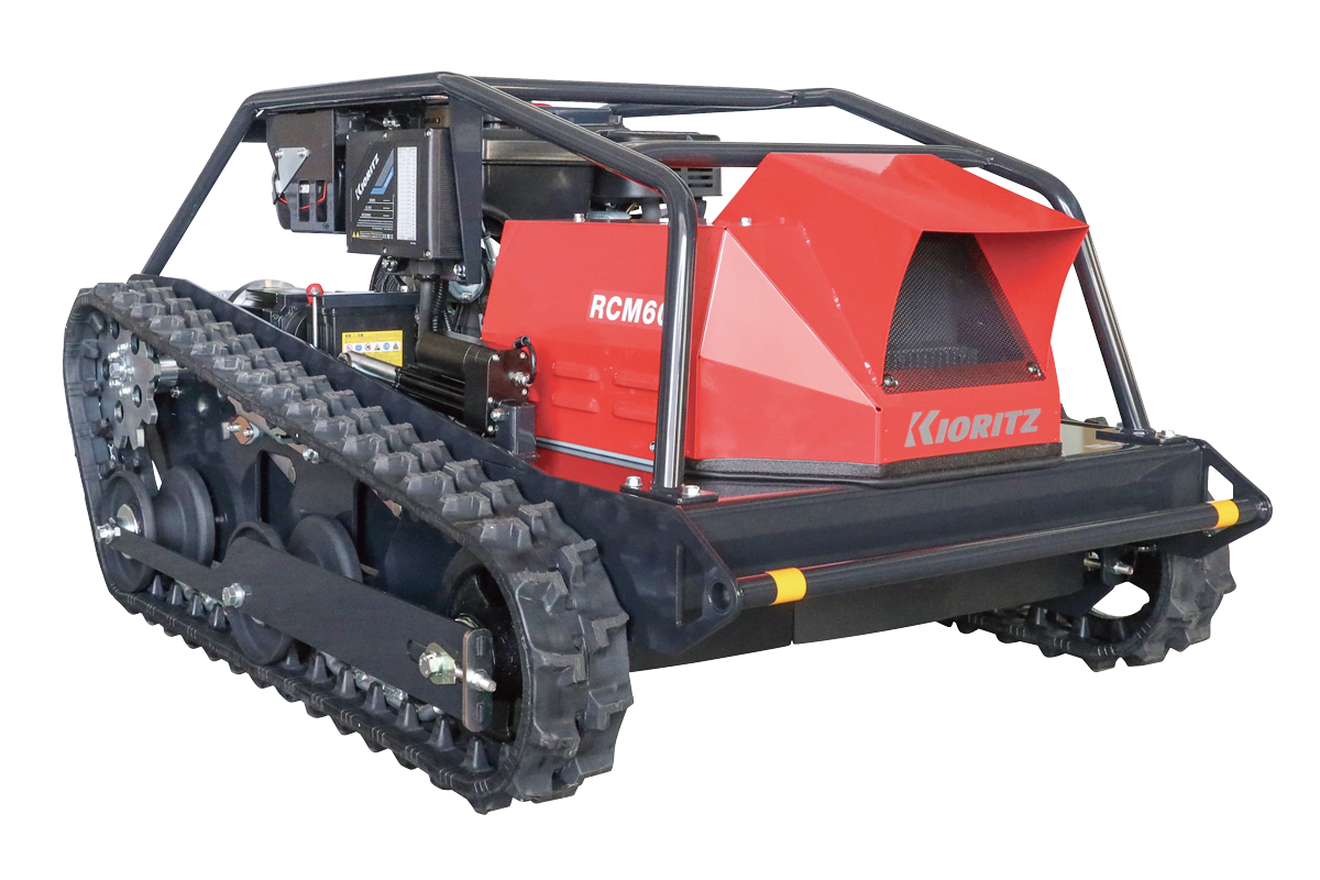 やまびこジャパン　共立新型ラジコン草刈機　機能追加で更に便利に 最大作業角度45度まで対応